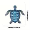 1 Stück Blaue Meeresschildkröte aus Metall, Wanddekoration – Kunstdekoration, Geschenk für Schildkrötenliebhaber, Zuhause