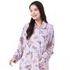 Kuromi Front Ribbon Kuromi [SAZAC] Dress, Nightgown, Flannel, Women's, Button, Loungewear, (Purple/M-L/SAN1751)