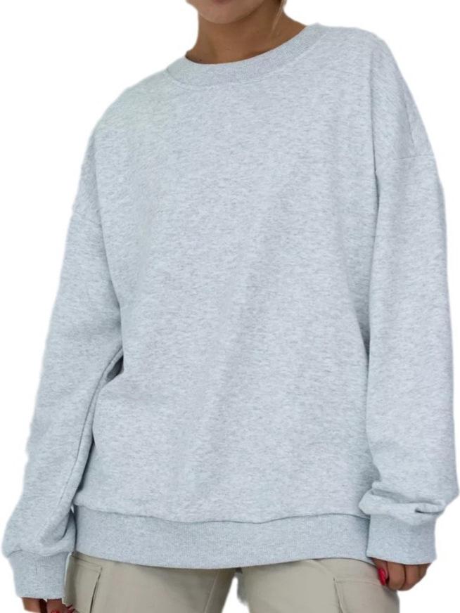 2024 Women's European & American Fashion Loose Velvet Pullover Sweatshirt for Autumn/Winter
