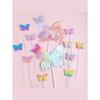 5pcs Ombre Glitter Butterfly Cake Toppers, Rose Gold Foil Balloon Cake Decorations, Sparkling Butterfly Cupcake Picks Butterfly Cake Decor