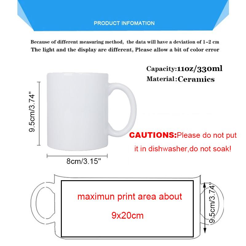 Vlastní keramický hrnek Barva uvnitř a ucha Uvnitř hrnku DIY Obrázek Keramický hrnek DIY Foto Obrázek Logo Text Dárky