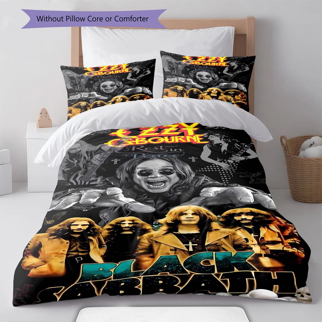 Ozzy Osbourne Pattern Bedding Quilt Set Quilt Cover Pillowcase Home Decoration Gift (1 * duvet cover + 2 * pillowcase, without core)