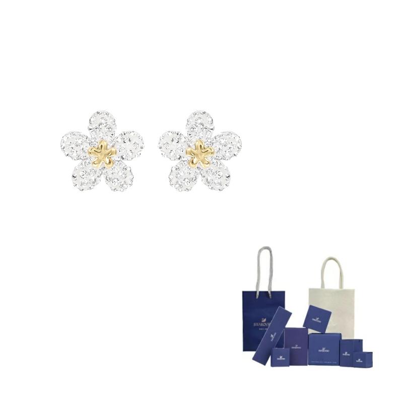 Swarovski Tough Alloy Earrings Womens White One Size-Original Brand Box And Bag