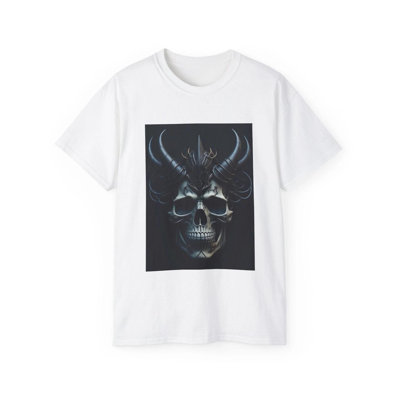 Skull Feathers Skeleton Bones Head Tattoo | Custom Graphic T-Shirt M