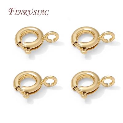 14K Gold Plated 9mm Spring Ring Clasp For Jewelry Making,Clasps For Necklaces Bracelets Accessories,Connectors Clasps Fittings