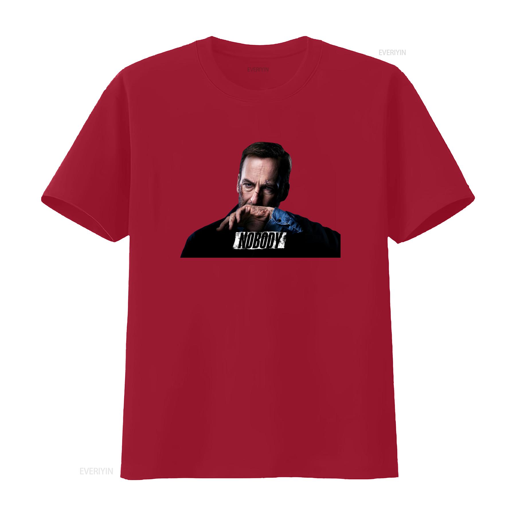 Nobody Odenkirk Hutch Mansell Cult Movie Print T Shirt for Men vintage Washed streetwear Comfortable homme fashion Stylish S