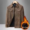 2025 Plus Size Men's Warm Suede Leather Jacket - Autumn/Winter