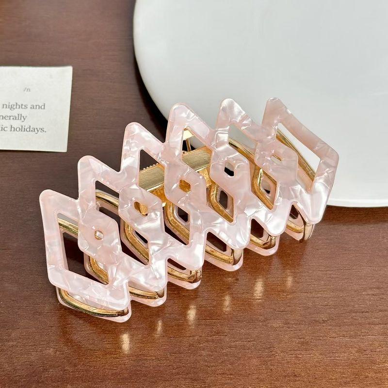 1pc Advanced hollowed out diamond shaped hair clip, simple disc hair clip, alloy shark clip hair accessory