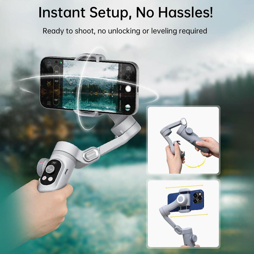 Aochuan 3 Axis Smart Handheld Gimbal Stabilizer For iPhone And Android Smartphone Stabilizer Smart XPro Grey