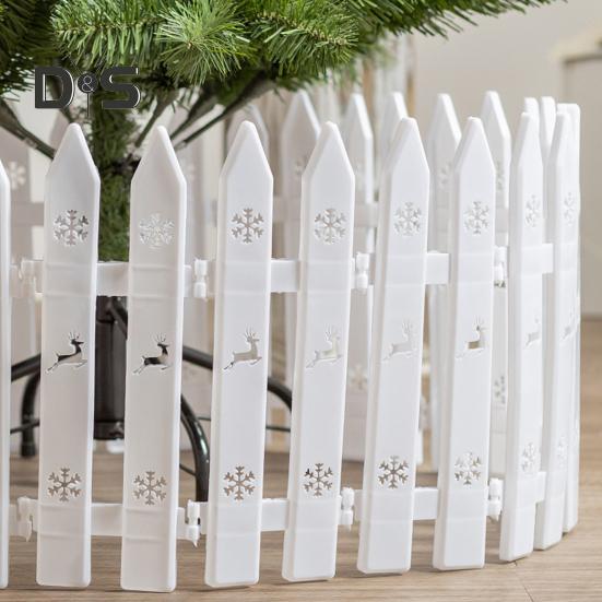 5/10/25 Pcs Christmas Fence White Picket Fence for Xmas Tree Easy Assembly Reusable Christmas Fence for Holiday Indoor Decoration