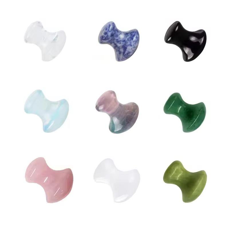 Natural Jade Mushroom Shape Quartz Gua Sha Massage Tool Crystal Guasha Stone For Spa Relaxing Meditation Scraping Massager