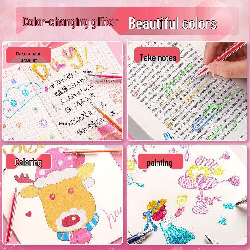 Fluorescent Glitter Gel Pens for Kids - Special Art Markers for Primary Students