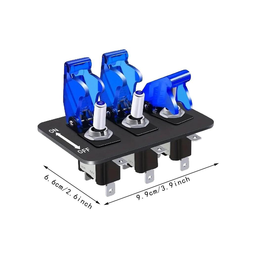 Universal 12V Panel Switch ABS Rocker Toggle Switch Panel with LED Lights for Car RV Yacht Dashboard