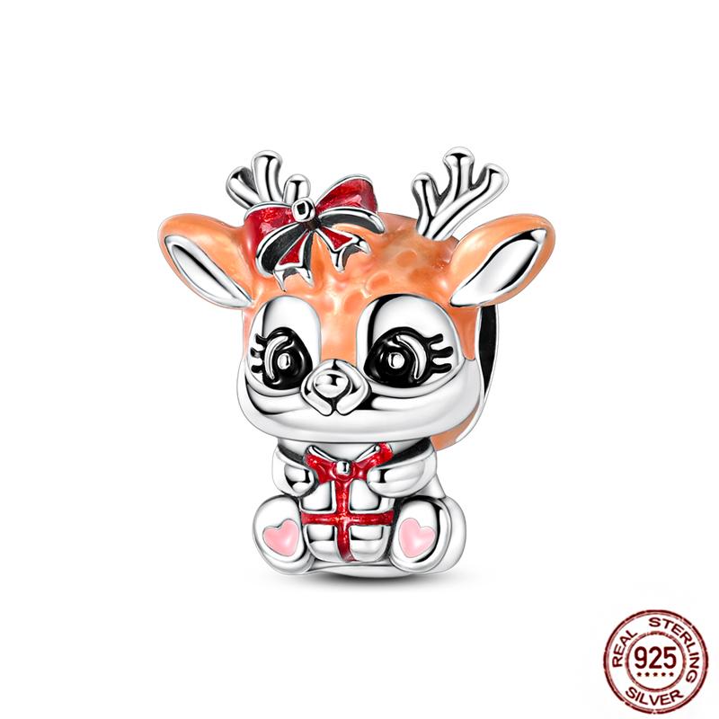 Christmas Charms Copper Fit Pendant Original Bracelets Santa Claus Snowflake Tree Gingerbread Man Beads Diy Jewelry