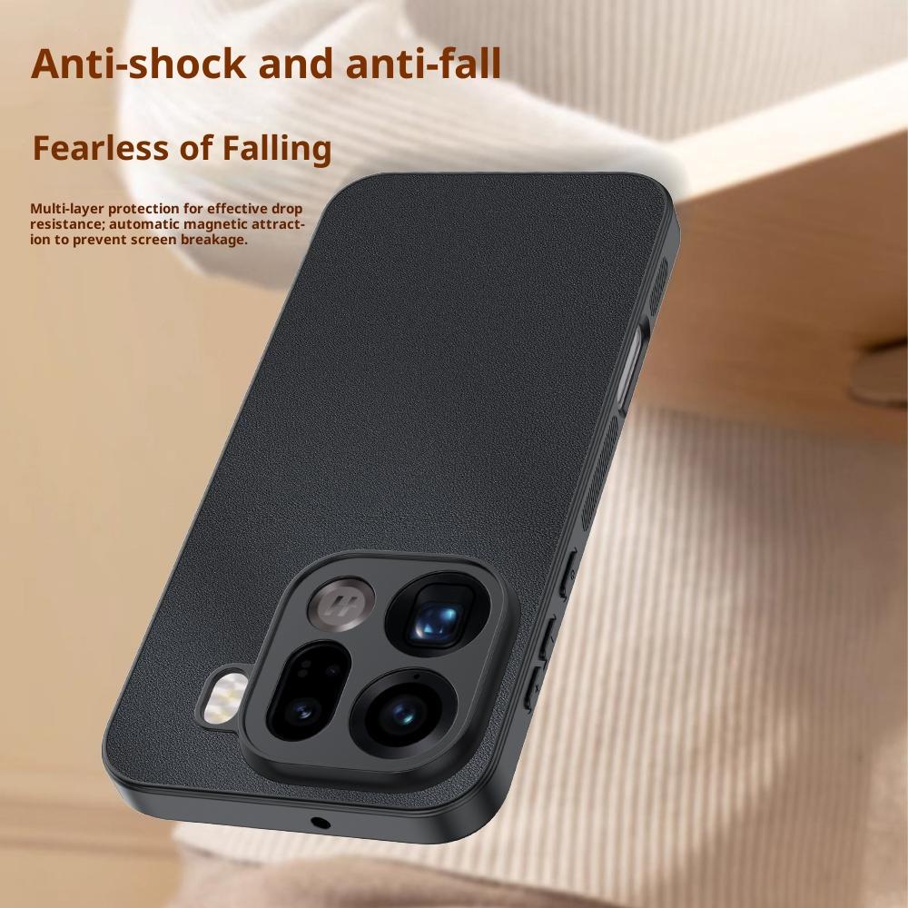 For Oppo Find X9 Pro 5G Case PU Leather Coated PC + TPU Anti-Drop Phone Cover