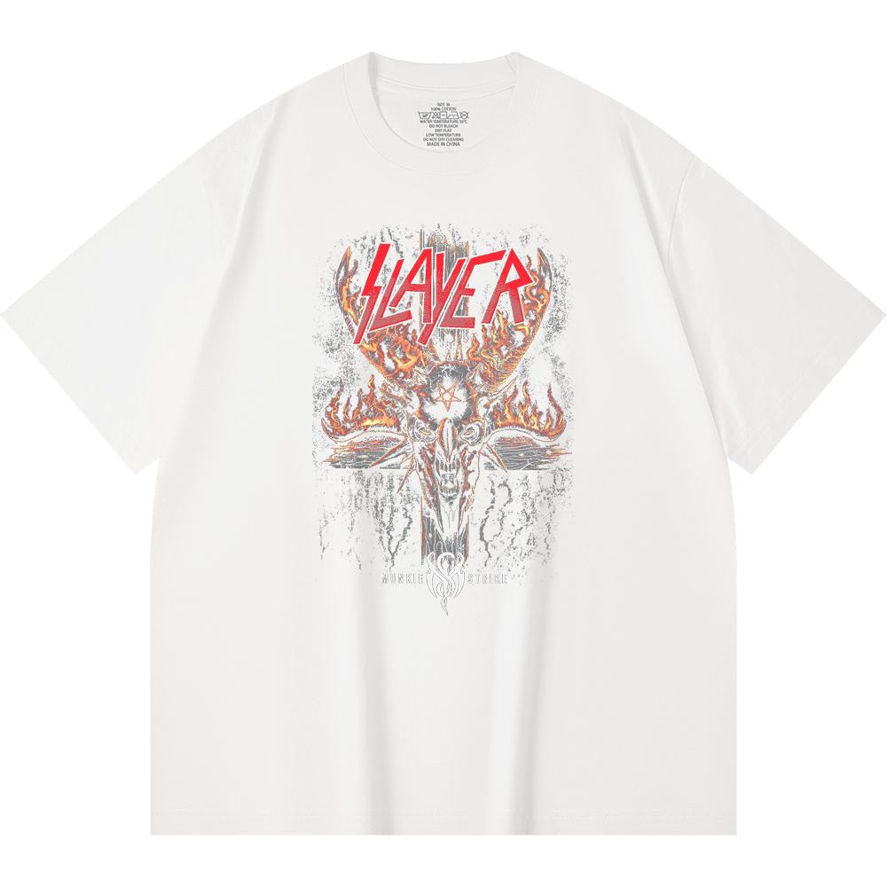 230 Gsm %100 Pamuk Heavy Metal Tişört Rock Grubu Popüler Müzik Baskılı Unisex Ağır Pamuk Tişört