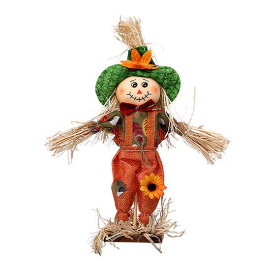 Ornamento di Thanksgiving da Esterno, Spaventapasseri Autunnale Decorazione in Piedi, Accento Rustico per Prato Festivo di Halloween con Vestiti Cappello per il Raccolto d'Autunno
