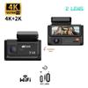 4K 2/3-Lens Dash Cam, WiFi, Night Vision, Phone Sync, 24-Hour Parking Monitor