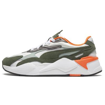 Rs-X Mixed Metallic Fabric Layered Leather Casual Sneakers Women Sneakers White Green 374668-01