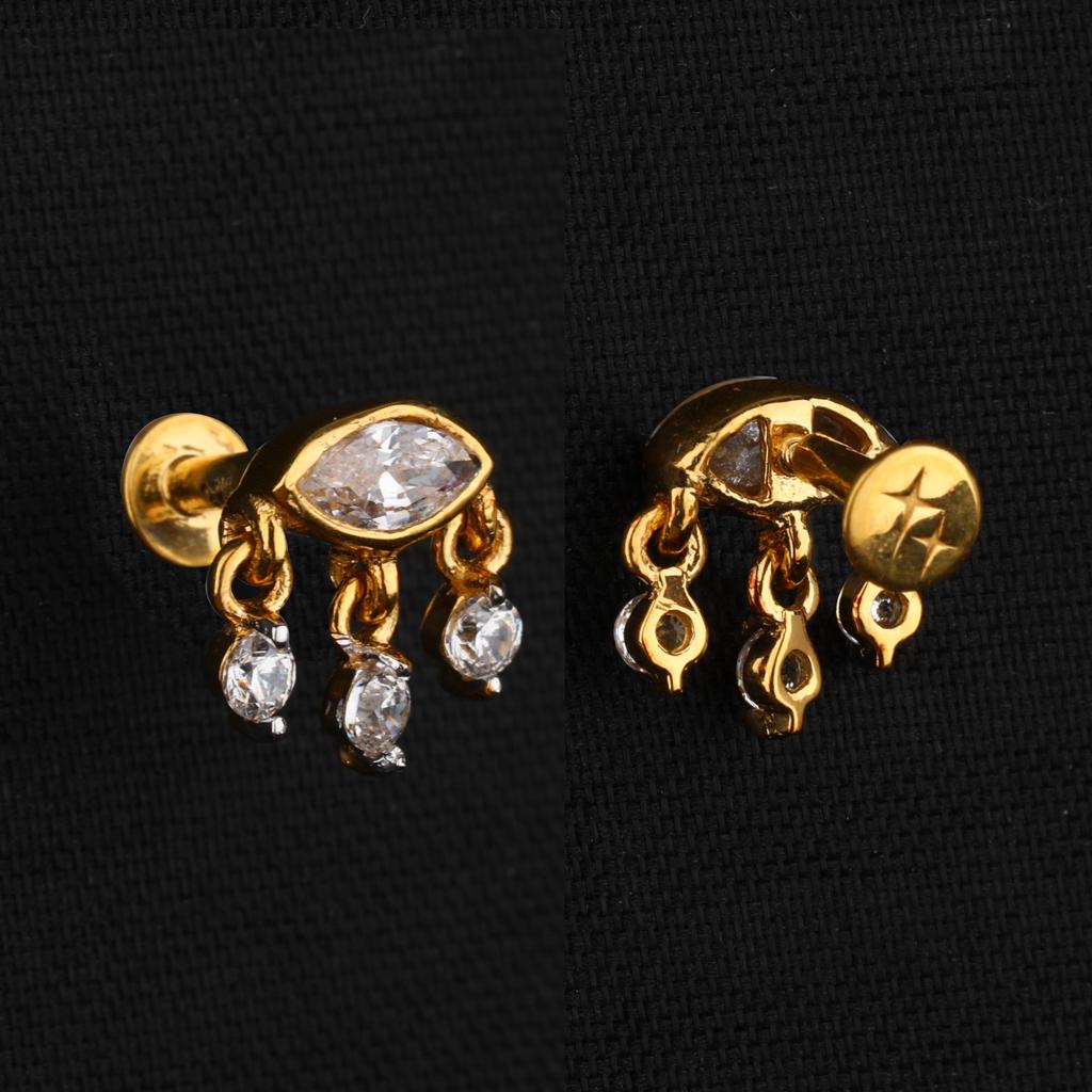 White Cubic Zirconia Earrings 925 Sterling Silver Gold Rhodium Fine Jewelry Gift for Her