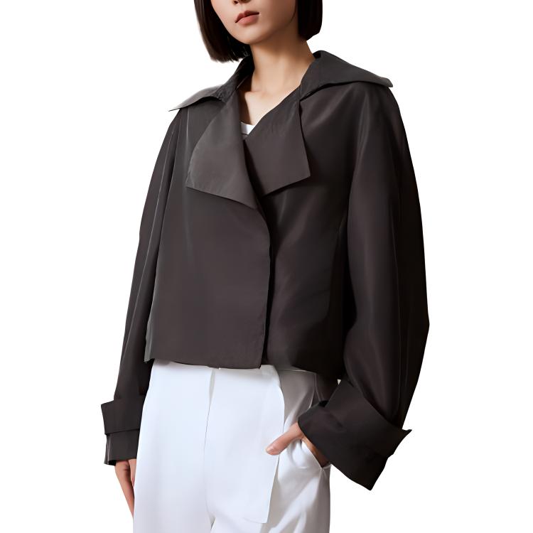 

Calvin Klein Однотонная куртка с коротким воротником, женские куртки, железно-коричневый 40WK546-BAY S