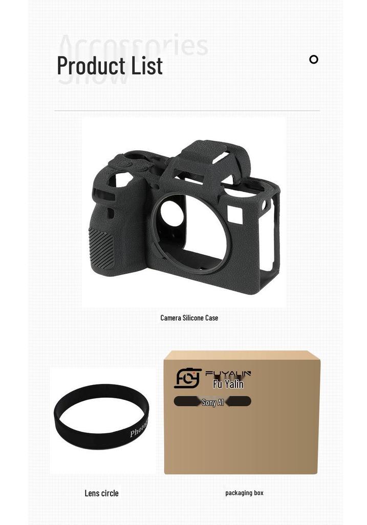 FUYALIN Anti-slip Lychee Pattern Silicone Protective Case for Sony A1 - Dustproof & Anti-collision