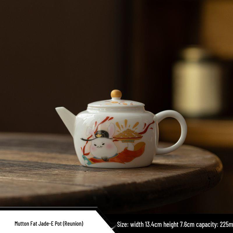 High-Grade White Porcelain Gongfu Tea Set with Gaiwan, Teapot, Teacups, and Fairness Cup - Perfect for Reunions and Business Gifts.