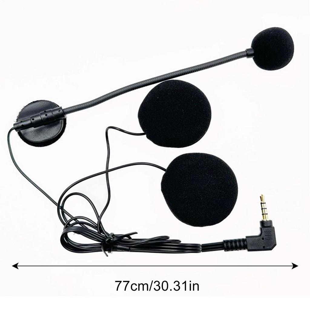 Motorcycle Headset Microphone 3.5mm Elbow Interface Jack Helmet Speakers High-Definition Audio Earbuds for Communication