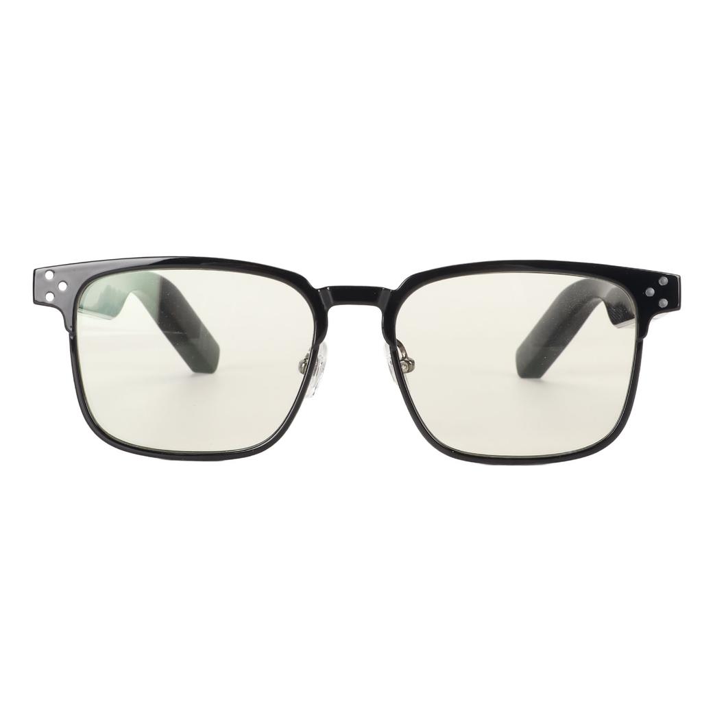 Bluetooth5.3 Smart Glasses Blue Light Blocking IPX4 Waterproof Handsfree Calling for Playing Music Gaming Meeting Black