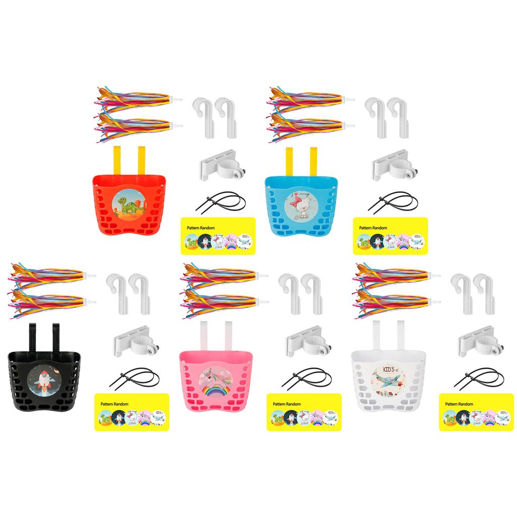 Coș de bicicletă față impermeabil Coș de bicicletă spate din plastic Coș de bicicletă cu curea de fixare pentru biciclete de băieți și fete Coș de răchită