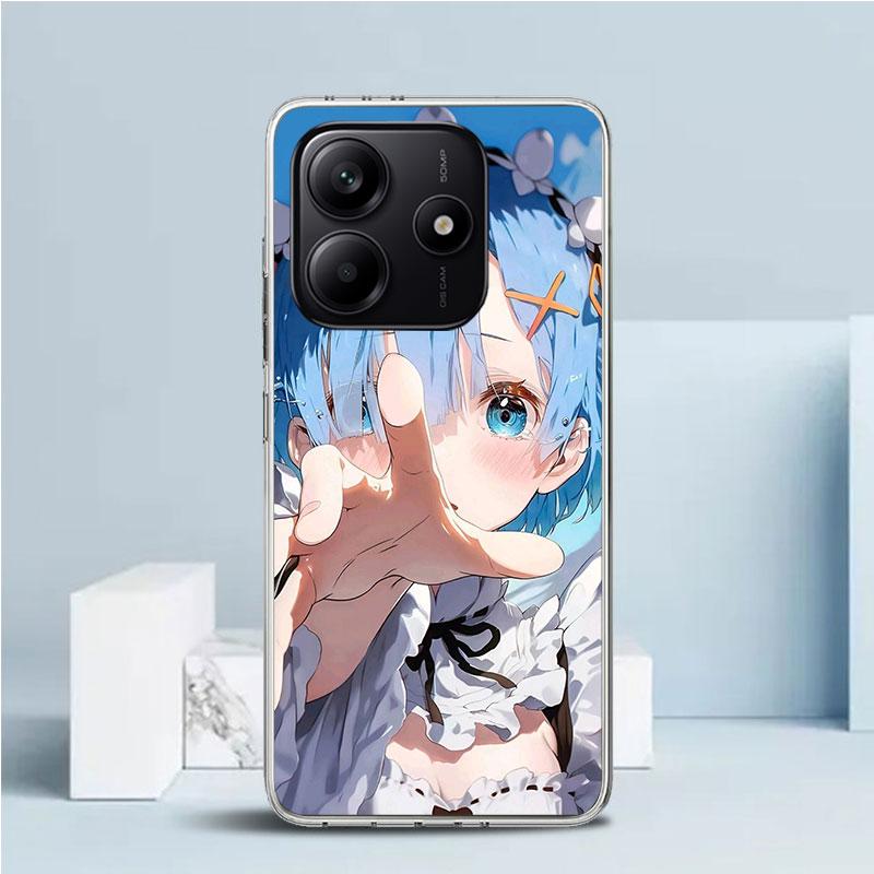 R-Rem Re Zero Anime Soft Cover for Xiaomi Redmi Note 15 14 13 12 Pro Plus Phone Case 14S 11S 11T 11E 10S 10 4G Pattern Shell Red