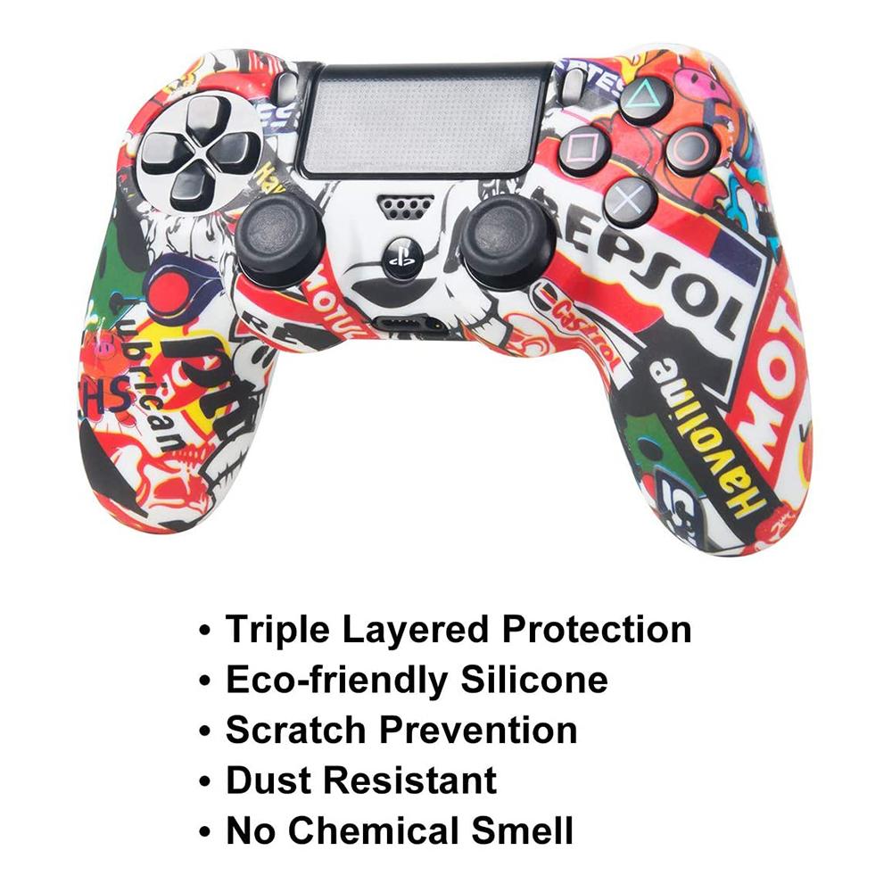 Camouflage Silicone Rubber Gel Skin for Sony Ps4 Slim/pro Controller Cover Protective Case for Ps4 Wireless Controller Accessory