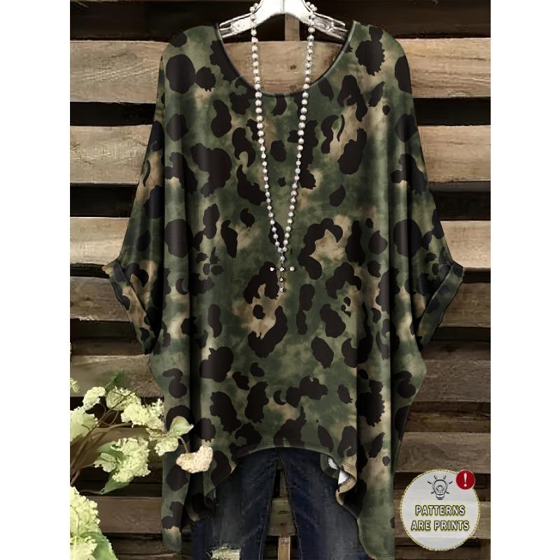 Plus size women s directional style elegant bohemian resort style plus size simple floral pattern print - no accessories 2XL
