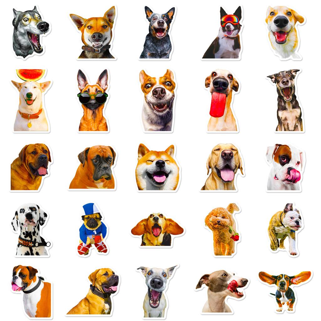 50 Dog Stickers Pass Cute Hand-Painted Dog Graffiti Stickers Decorate Guitar Notebook Luggage
