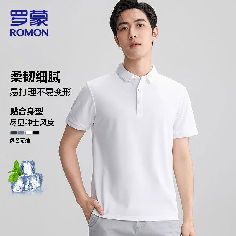 ROMON Men s Ice Silk Short Sleeve Polo Shirt 4XL