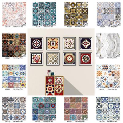 16 Pcs/set Imitation Marble PVC Ceramic Tiles for Stain Prevention Refurbished Self-adhesive Paper for Home Decoration Decorative Films Wall Stickers