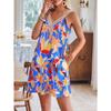 TIFICY Women's Fashion Summer Spring Flower Pattern Print Sleeveless V-Neck Loose Waistline Casual Dresses