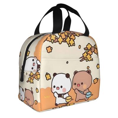 Bubu Dudu Peach And Goma   Lunch Bag Men Women Bear Cartoon Anime Panda  Cooler Warm Insulated Lunch Box for School