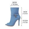 Damen Cool-Stiefel mit hohen Absätzen, sexy europäischer und amerikanischer Stil, Frühling und Sommer neu, dünne Absätze, große Größen, Peeptoes