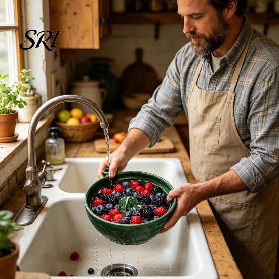 Fast Berry Cleaning Device Automatic Washing Bowl Self Spinning Fruit Washer with Quick Drain Non-scratch System Easy Clean Vortex Action Vegetable