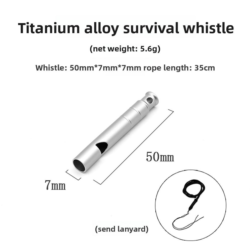 High Decibel Titanium Whistle Emergency Survival Tool with Neck Lanyard Ultralight for Hiking Camping Outdoor Adventure EDC