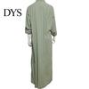 Spring Long Dress Summer Maxi Loose Turn-down Collar Sleeves Pure Color Casual Solid Single-breasted Cardigan OL Commute Daily Wear Women Lightweight