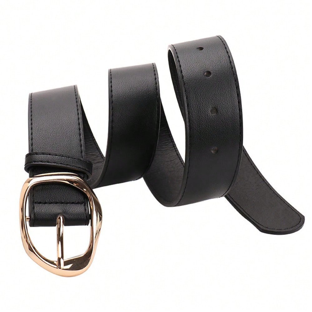 New Commuter Versatile Irregular Button Head Wide Belt Women's Simple Fashion Decorative Jeans Women's Belt