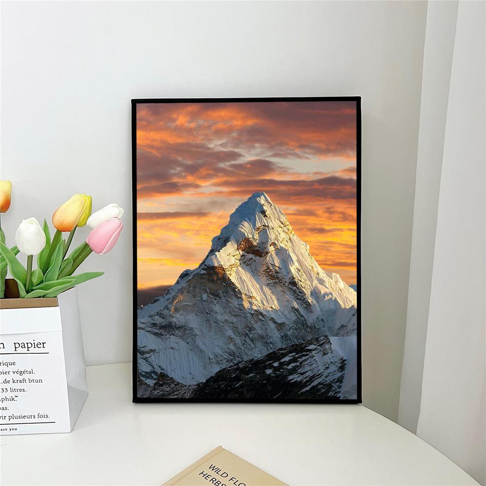 1pc Mountain Landscape Cat Self-adhesive Art Poster Waterproof Paper Sticker Coffee House Bar Room Wall Decor