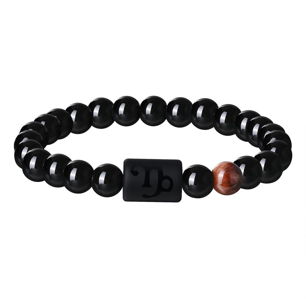 Vnox 12 Zodiac Charms Bracelets Gift for Men Dad,Both Sided Constellation Birthmonth Beaded Bracelet Wristband,Father's Day Gift
