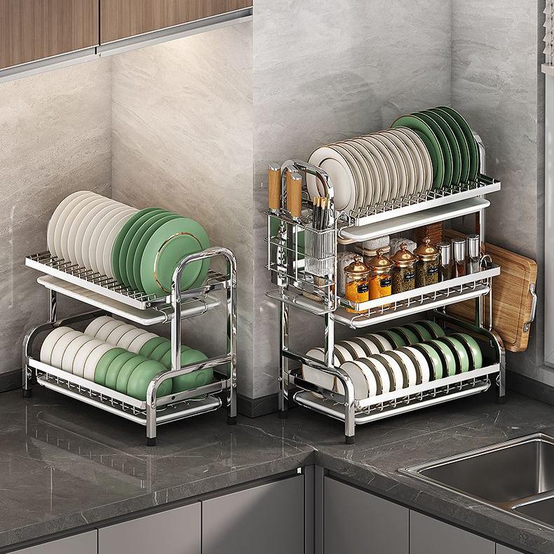 Multi-Functional Stainless Steel Kitchen Storage & Draining Rack