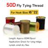 50D Fly Tying Thread for Small Dry Flies Size 16-22# Fly Tying Tool Brass Bobbin Threader/Bodkin