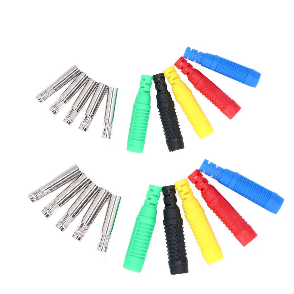 10PCS PA Insulated Banana Plug 5 Colors Copper Banana Jack Lantern Type 30Vac‑60Vdc Probe Connectors Industrial Electronics