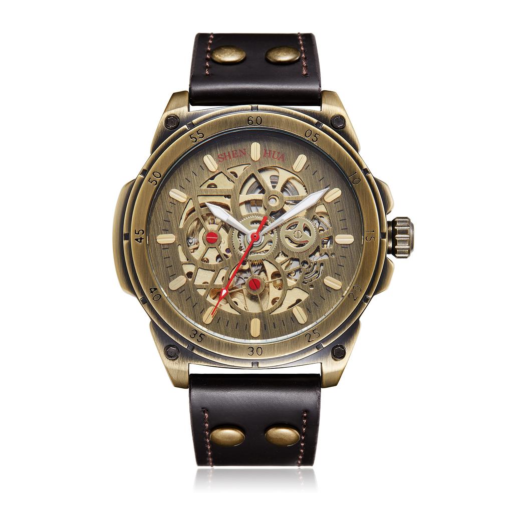 Senua Shenhua Herren Mechanische Uhr Mode High-End Hohl Retro Armband Automatische Mechanische Uhr