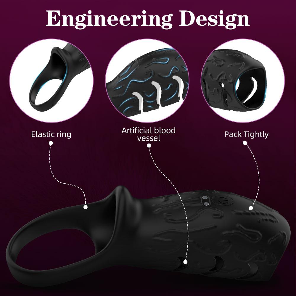 Vibrating Penis Sleeve Cock Ring Adult Sex Toys for Men Women Penis Ring Vibrator G-Spot Stimulation Male Couple Sex Toy